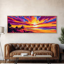Castle Beach, Dreamy Sunset, Fantasy Wall Art, Canvas Print, Vibrant Coastal Painting, Storybook Landscape, Surreal Living Room Art