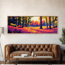 Golden Forest, Autumn Trees, Fall Landscape, Nature Path, Framed Canvas Print, Rustic Wall Art, Cozy Cabin Decor, Living Room Art