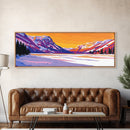 Snowy Mountains, Winter Scene, Sunset, Canvas Print, Cozy Cabin Art, Rustic Wall Decor, Mountain Lovers Gift, Serene Nature Print