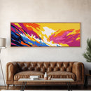 Sunset Wave, Ocean Wall Art, Abstract Beach Scene, Coastal Decor, Canvas Print, Vibrant Seascape, Living Room Art, Surfer Gift