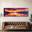 Mountain Reflection, Nature Wall Art, Sunset Lake Scene, Wilderness Print, Canvas Print, Rustic Home Decor, Cabin Living Room Art