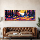 Autumn Forest, Fall Wall Art, Vibrant Nature Scene, Rustic Cabin Decor, Canvas Print, Woodland Path, Cozy Living Room Art, Adventure
