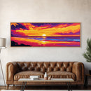 Ocean Horizon, Sunset Beach Scene, Coastal Home Decor, Relaxing Seascape, Canvas Print, Living Room Wall Art, Nautical Vibes, Bold