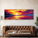 Golden Horizon, Tranquil Sea, Scenic Beauty, Canvas Print, Nautical Wall Art, Sunset Painting, Summer Home, Vibrant Wall Art