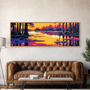 Reflective Forest, Nature Lake, Autumn Glow, Framed Canvas Print, Rustic Wall Art, Cozy Home Aesthetic, Cabin Living, Unique Gift