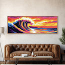 Ocean Wave, abstract surf, beach wall decor, coastal painting, ocean lover art, modern home decor, Canvas Print, Framed Canvas Print