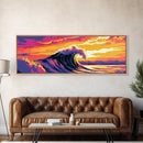 Rolling Wave, ocean power, surf painting, coastal home decor, surfer aesthetic, Beach Wall Art, Canvas Print, Framed Canvas Print