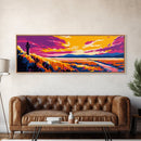Golden Field Horizon, Scenic Countryside Art, Vibrant Sunset Landscape, Rustic Fall Decor, Framed Canvas Print, Cozy Home Wall Art