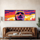 Warrior Mask, Bold Cultural Art, Tribal Abstract Print, Unique Statement Decor, Framed Canvas Print, Modern Eclectic Wall Art