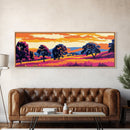 Rolling Hills, Vibrant Trees, Autumn Landscape, Canvas Print, Nature Wall Art, Rustic Home Decor, Dining Room Artwork, Boho Art