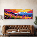 Mountain Meadow, Wildflower Art, Colorful Nature, Canvas Print, Rustic Home Decor, Alpine Landscape, Vibrant Wall Art, Cabin Aesthetic