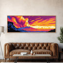 Volcanic Eruption, Sunset Sky, Canvas Print, Colorful Landscape Art, Bold Nature Decor, Abstract Wall Art, Living Room Wall Art