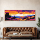 Golden Fields, Country Road, Autumn Sunset, Canvas Print, Rustic Farmhouse Wall Art, Warm Earthy Tones, Living Room Decor, Nature Lover