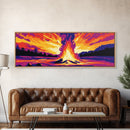 Bonfire Glow, Mountain Sunset, Scenic Fire Art, Canvas Print, Rustic Lodge Decor, Cabin Living Wall Art, Fall Home Aesthetic, Nature Vibes