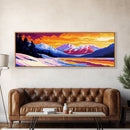 Snowy, Mountains, Lake, Framed Canvas Print, Winter Landscape Art, Nature Wall Art, Cabin Decor, Holiday Artwork, Serene Christmas Art