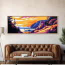 Coastal, Trail, Sunset, Framed Canvas Print, Nature Lover's Wall Art, Adventure Decor, Vibrant Landscape, Hiking Inspired Art, Cabin Art