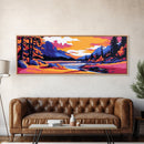 Mountain River, Autumn Landscape, Rustic Wall Art, Nature Painting, Vibrant Wilderness Print, Framed Canvas Print, Cabin Wall Art