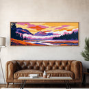 Misty Mountains, Serene Landscape, Autumn Wall Art, Foggy Valley Painting, Nature Lover Gift, Framed Canvas Print, Office Wall Art