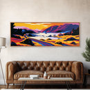 Roadside Lake, Scenic Highway, Coastal Drive Art, Vibrant Nature Print, Travel Lovers Gift, Framed Canvas Print, Hallway Wall Decor