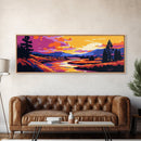River Valley, Wild Nature, Sunset Glow, Canvas Print, Rustic Wall Art, Mountain Landscape, Vibrant Home Decor, Scenic Painting