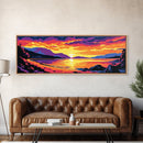 Mountain Lake, Vibrant Sunset, Serene Water, Canvas Print, Relaxing Wall Art, Nature Painting, Bedroom Art, Cabin Aesthetic, Gift Idea