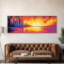 Waterfall Glow, Sunset Reflection, Mystical Art, Canvas Print, Dreamy Landscape, Ethereal Decor, Bedroom Wall Art, Boho Aesthetic