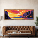 Cliffside Sunset, Golden Coast, Majestic Landscape, Canvas Print, Nature Wall Art, Bold Colors, Living Room Art, Scenic View, Travel Lover