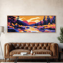 Forest River Painting, Autumn Landscape, Mountain Stream Art, Nature Wall Decor, Rustic Cabin Art, Cozy Fall Aesthetic, Canvas Print