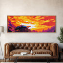 Eagle Nest, Sunset Sky, Bold Wildlife, Canvas Print, Nature Wall Art, Vibrant Home Decor, Rustic Cabin Art, Majestic Bird Painting