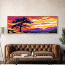 Lone Tree Art, Sunset Landscape, Nature Wall Decor, Mountain View, Rustic Home Art, Southwest Aesthetic, Large Wall Art, Canvas Print