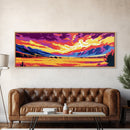 Golden Valley Art, Mountain Sunset Landscape, Fall Decor, Rustic Wilderness Wall Art, Bold Nature Scene, Western Home Accent, Canvas Print