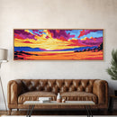 Sunset River Scene, Golden Hour Painting, Colorful Landscape, Cozy Nature Decor, Serene Wilderness Art, Rustic Cabin Accent, Canvas Print
