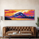 Majestic Mountain Art, Bold Colorful Landscape, Vibrant Sunset Scenery, Rustic Lodge Wall Decor, Western Adventure Aesthetic, Canvas Print