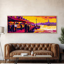 European Market Scene, Venice Wall Art, Vibrant Cityscape, Old Town Sunset, Travel Painting, Urban Home Decor, Modern Accent, Canvas Print