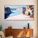 Desert River, Southwest Landscape, Canvas Print, Boho Wall Art, Nature Painting, Earthy Home Decor, Western Art, Office Wall Art