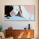 Close Up, Abstract Soft Art, Dreamy Minimalist Painting, Pastel Blue and Pink, Aesthetic Wall Decor, Neutral Modern Art, Canvas Print