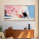 Pink Wave, Ocean Art, Abstract, Canvas Print, Coastal Wall Decor, Surreal Seascape, Beach House Accent, Modern Minimalist Style