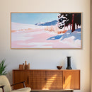 Snowy Landscape, Winter Art, Canvas Print, Christmas Wall Decor, Cozy Home Art, Minimalist Snow Scene, Holiday Art, Cabin Wall Decor