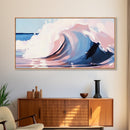 Wave Curl, Ocean Surf, Framed Canvas Print, Coastal Wall Art, Surfer Aesthetic, Beach House Decor, Minimalist Seascape