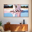 Cypress Reflection, Nature Art, Framed Canvas Print, Landscape Wall Decor, Modern Home Aesthetic, Boho Forest Painting