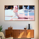 Garden Walk, Architectural Art, Framed Canvas Print, Elegant Wall Decor, Soft Pastel Painting, Modern Aesthetic, Classical Outdoor Scene