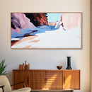 Canyon Landscape, Desert Painting, Western Wall Art, Nature Inspired Decor, Earth Tone Artwork, Framed Canvas Print, Boho Home Aesthetic