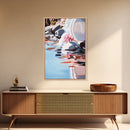 Water Reflection, Peaceful Scene, Tranquil Art, Framed Canvas Print, Calming Wall Decor, Soft Pastel Aesthetic, Nature Inspired Art