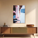 Bridge Reflection, Water Landscape, Framed Canvas Print, Tranquil Wall Art, Modern Minimalist Painting, Calm Home Aesthetic, Neutral Decor