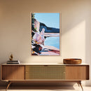 Lake Reflection Art, Nature Landscape, Abstract Water Scene, Framed Canvas Print, Modern Wall Decor, Pastel Aesthetic, Bedroom Wall Art