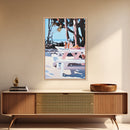 Picnic Wine, Beach Art, Coastal, Relaxing, Dining, Summer, Ocean, Boho, Aesthetic, Outdoor Living, Pastel, Canvas Print