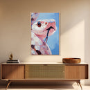 Pink Snake, Wildlife Portrait, Exotic Reptile, Framed Canvas Print, Animal Lover Wall Art, Unique Home Decor, Nature Inspired Art