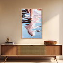 Water Ripples, Abstract Reflection, Fluid Motion Art, Minimalist Blue, Tranquil Decor, Contemporary Wall Art, Framed Canvas Print