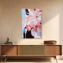 Floral Beauty, Romantic Blooms, Soft Pink Aesthetic, Feminine Wall Art, Elegant Pastel Decor, Framed Canvas Print, Living Room