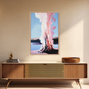 Smoky Bonfire, Abstract Fall Art, Cozy Landscape Painting, Framed Canvas Print, Cabin Wall Art, Autumn Home Decor, Living Room Artwork